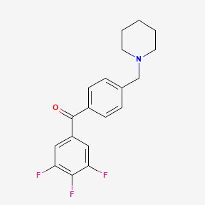 molecular formula C19H18F3NO B1324832 4'-Piperidinomethyl-3,4,5-trifluorobenzophenone CAS No. 898775-69-4