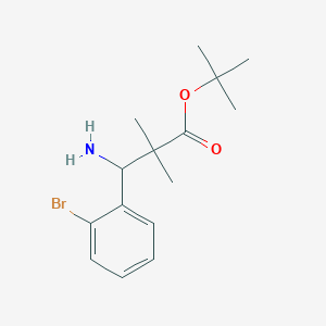 molecular formula C15H22BrNO2 B13248338 tert-Butyl 3-amino-3-(2-bromophenyl)-2,2-dimethylpropanoate 