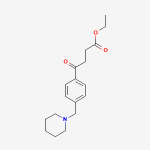 molecular formula C18H25NO3 B1324834 Ethyl 4-oxo-4-[4-(piperidinomethyl)phenyl]butyrate CAS No. 898775-79-6