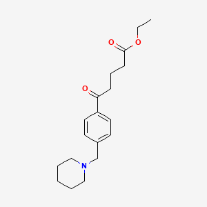 molecular formula C19H27NO3 B1324835 Ethyl 5-oxo-5-[4-(piperidinomethyl)phenyl]valerate CAS No. 898775-81-0