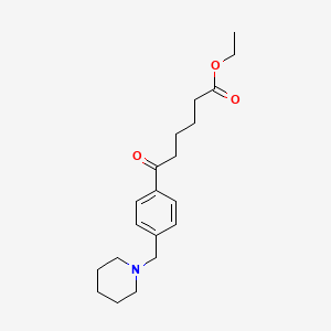 Ethyl 6-oxo-6-[4-(piperidinomethyl)phenyl]hexanoate