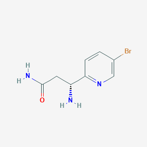 molecular formula C8H10BrN3O B13248365 (3R)-3-Amino-3-(5-bromopyridin-2-YL)propanamide 