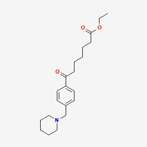 molecular formula C21H31NO3 B1324837 Ethyl 7-oxo-7-[4-(piperidinomethyl)phenyl]heptanoate CAS No. 898775-85-4