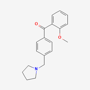 molecular formula C19H21NO2 B1324839 2-Methoxy-4'-pyrrolidinomethyl benzophenone CAS No. 898775-97-8
