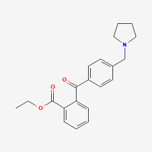 molecular formula C21H23NO3 B1324840 2-Carboethoxy-4'-pyrrolidinomethyl benzophenone CAS No. 898776-11-9