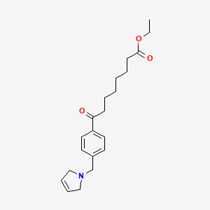 molecular formula C21H29NO3 B1324844 Ethyl 8-oxo-8-[4-(3-pyrrolinomethyl)phenyl]octanoate CAS No. 898764-97-1