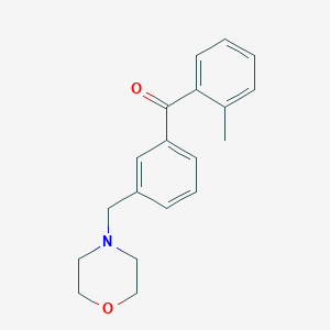 molecular formula C19H21NO2 B1324845 2-Methyl-3'-morpholinomethyl benzophenone CAS No. 898764-99-3