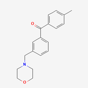 molecular formula C19H21NO2 B1324847 4'-Methyl-3-morpholinomethyl benzophenone CAS No. 898765-03-2
