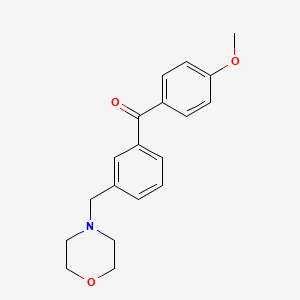 molecular formula C19H21NO3 B1324849 4'-Methoxy-3-morpholinomethyl benzophenone CAS No. 898765-09-8