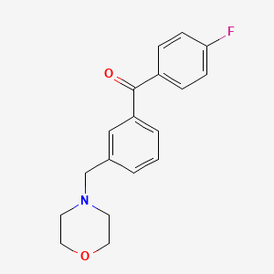 molecular formula C18H18FNO2 B1324850 4'-fluoro-3-morpholinomethyl benzophenone CAS No. 898765-50-9