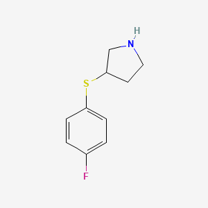 molecular formula C10H12FNS B13248532 3-[(4-Fluorophenyl)sulfanyl]pyrrolidine 