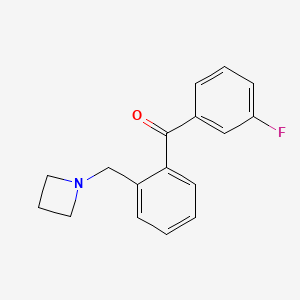 molecular formula C17H16FNO B1324855 2-Azetidinomethyl-3'-fluorobenzophenone CAS No. 898754-80-8