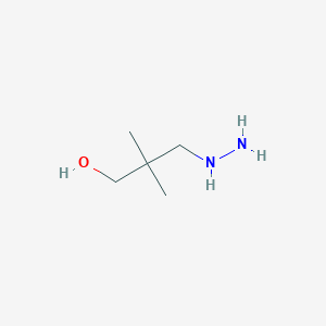 molecular formula C5H14N2O B13248558 3-Hydrazinyl-2,2-dimethylpropan-1-ol 