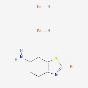 molecular formula C7H11Br3N2S B13248567 2-Bromo-4,5,6,7-tetrahydro-1,3-benzothiazol-6-amine dihydrobromide 