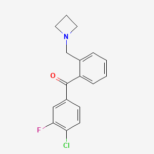 molecular formula C17H15ClFNO B1324858 2'-Azetidinomethyl-4-chloro-3-fluorobenzophenone CAS No. 898754-99-9