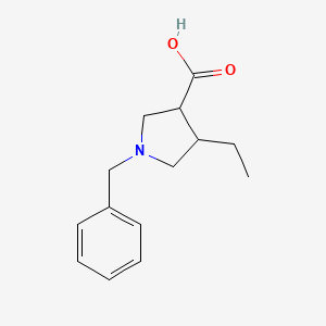 molecular formula C14H19NO2 B13248590 1-Benzyl-4-ethylpyrrolidine-3-carboxylic acid 