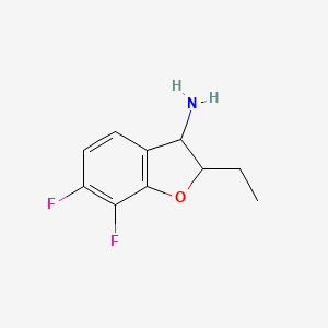 molecular formula C10H11F2NO B13248604 2-Ethyl-6,7-difluoro-2,3-dihydro-1-benzofuran-3-amine 