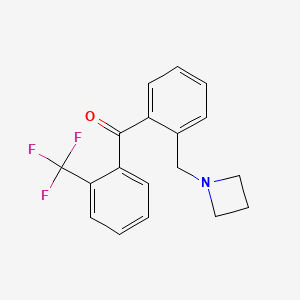 molecular formula C18H16F3NO B1324861 2-Azetidinomethyl-2'-trifluoromethylbenzophenone CAS No. 898755-07-2