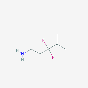 molecular formula C6H13F2N B13248635 3,3-Difluoro-4-methylpentan-1-amine 