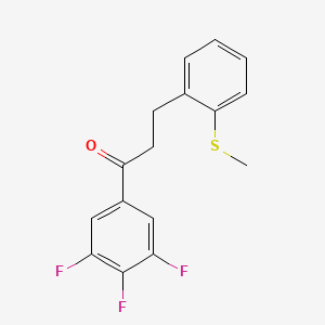 B1324867 3-(2-Thiomethylphenyl)-3',4',5'-trifluoropropiophenone CAS No. 898780-63-7