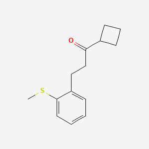 molecular formula C14H18OS B1324868 Cyclobutyl 2-(2-thiomethylphenyl)ethyl ketone CAS No. 898780-69-3