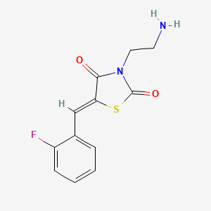 molecular formula C12H11FN2O2S B13248734 3-(2-Aminoethyl)-5-[(2-fluorophenyl)methylidene]-1,3-thiazolidine-2,4-dione 