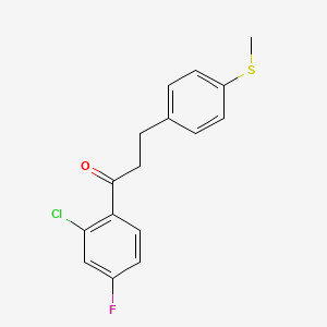 B1324875 2'-Chloro-4'-fluoro-3-(4-thiomethylphenyl)propiophenone CAS No. 898781-61-8
