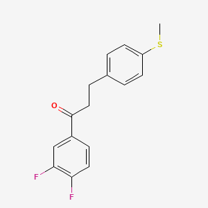 molecular formula C16H14F2OS B1324879 3',4'-Difluoro-3-(4-thiomethylphenyl)propiophenone CAS No. 898781-79-8