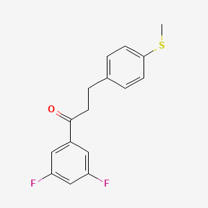 molecular formula C16H14F2OS B1324880 3',5'-Difluoro-3-(4-thiomethylphenyl)propiophenone CAS No. 898781-81-2