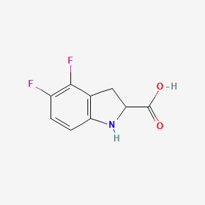 molecular formula C9H7F2NO2 B13248880 4,5-Difluoro-2,3-dihydro-1H-indole-2-carboxylic acid 