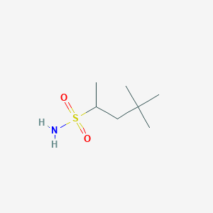 molecular formula C7H17NO2S B13248966 4,4-Dimethylpentane-2-sulfonamide 
