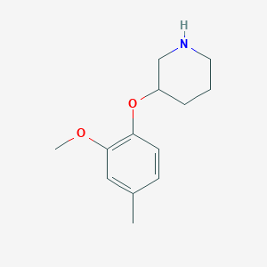 molecular formula C13H19NO2 B1324899 3-(2-Methoxy-4-methylphenoxy)piperidine CAS No. 902836-53-7
