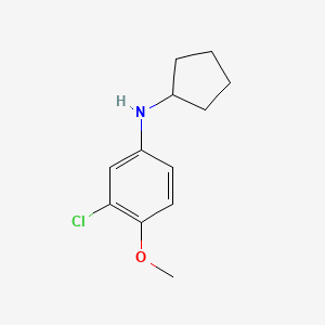 molecular formula C12H16ClNO B13249028 3-chloro-N-cyclopentyl-4-methoxyaniline 