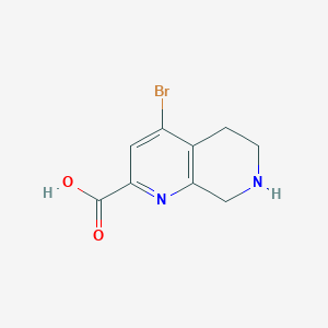 molecular formula C9H9BrN2O2 B13249119 4-Bromo-5,6,7,8-tetrahydro-1,7-naphthyridine-2-carboxylic acid 