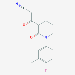molecular formula C15H15FN2O2 B13249140 3-[1-(4-Fluoro-3-methylphenyl)-2-oxopiperidin-3-yl]-3-oxopropanenitrile 