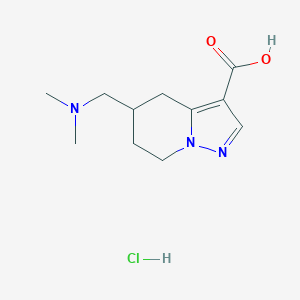 molecular formula C11H18ClN3O2 B13249214 5-[(dimethylamino)methyl]-4H,5H,6H,7H-pyrazolo[1,5-a]pyridine-3-carboxylic acid hydrochloride 