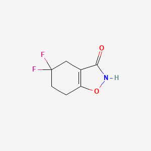 molecular formula C7H7F2NO2 B13249217 5,5-Difluoro-4,5,6,7-tetrahydro-1,2-benzoxazol-3-ol 