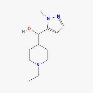 molecular formula C12H21N3O B13249225 (1-Ethylpiperidin-4-yl)(1-methyl-1H-pyrazol-5-yl)methanol 