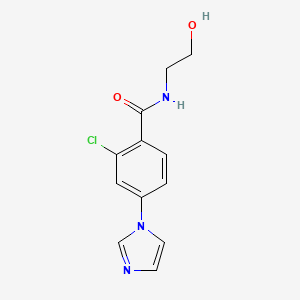 molecular formula C12H12ClN3O2 B1324924 2-Chloro-N-(2-hydroxyethyl)-4-(1H-imidazol-1-yl)-benzenecarboxamide CAS No. 952183-10-7