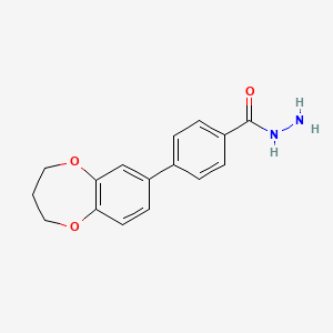 molecular formula C16H16N2O3 B1324927 4-(3,4-Dihydro-2H-benzo[b][1,4]dioxepin-7-yl)benzohydrazide CAS No. 952183-14-1