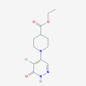 molecular formula C12H16ClN3O3 B1324958 Ethyl 1-(5-chloro-6-oxo-1,6-dihydro-4-pyridazinyl)-4-piperidinecarboxylate CAS No. 952183-76-5