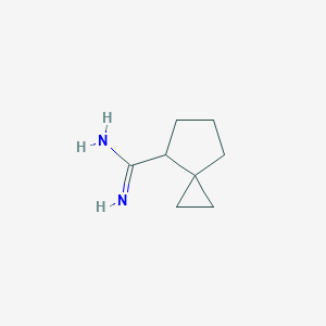 molecular formula C8H14N2 B13249703 Spiro[2.4]heptane-4-carboximidamide 