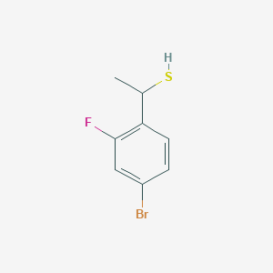 molecular formula C8H8BrFS B13249719 1-(4-Bromo-2-fluorophenyl)ethane-1-thiol 