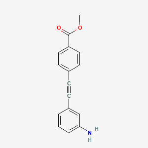 molecular formula C16H13NO2 B13249726 Methyl 4-[2-(3-aminophenyl)ethynyl]benzoate 
