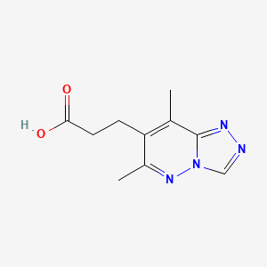 molecular formula C10H12N4O2 B1324975 3-(6,8-二甲基-[1,2,4]三唑并[4,3-b]哒嗪-7-基)-丙酸 CAS No. 1000339-20-7
