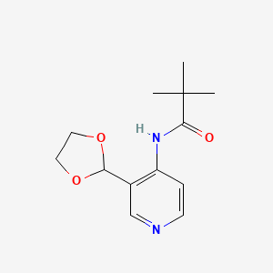 molecular formula C13H18N2O3 B1324984 N-(3-[1,3]Dioxolan-2-yl-pyridin-4-yl)-2,2-dimethyl-propionamide CAS No. 773087-36-8