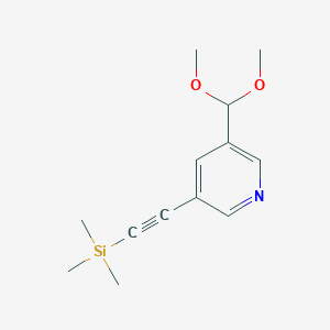 molecular formula C13H19NO2Si B1324994 3-(Dimethoxymethyl)-5-((trimethylsilyl)ethynyl)pyridine CAS No. 879326-80-4