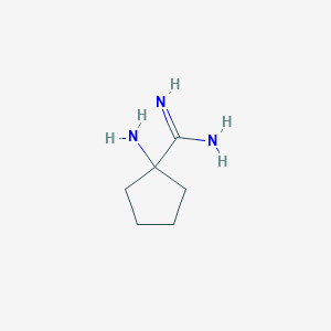 molecular formula C6H13N3 B13250024 1-Aminocyclopentane-1-carboximidamide 