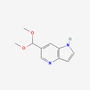 molecular formula C10H12N2O2 B1325022 6-(Dimethoxymethyl)-1H-pyrrolo[3,2-b]pyridine CAS No. 1015609-43-4
