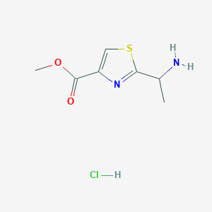 molecular formula C7H11ClN2O2S B13250324 Methyl 2-(1-aminoethyl)-1,3-thiazole-4-carboxylate hydrochloride 